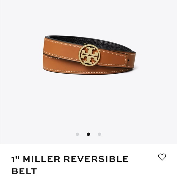 Tory Burch 1” Miller Reversible Belt Color Black/ Classic Cuoio/ Gold Size S NWT - Picture 9 of 10